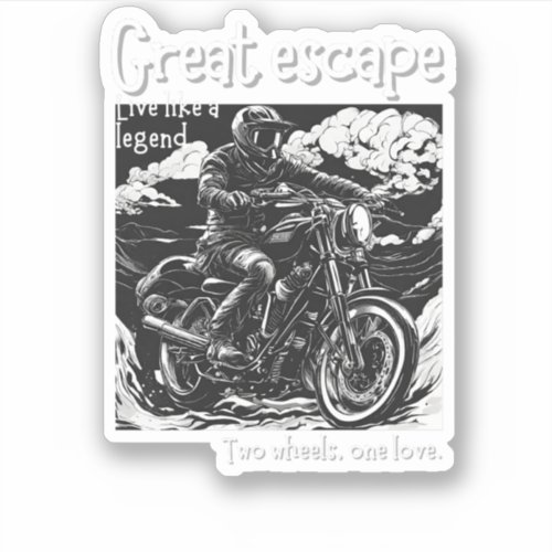 great escape motorcycle sticker