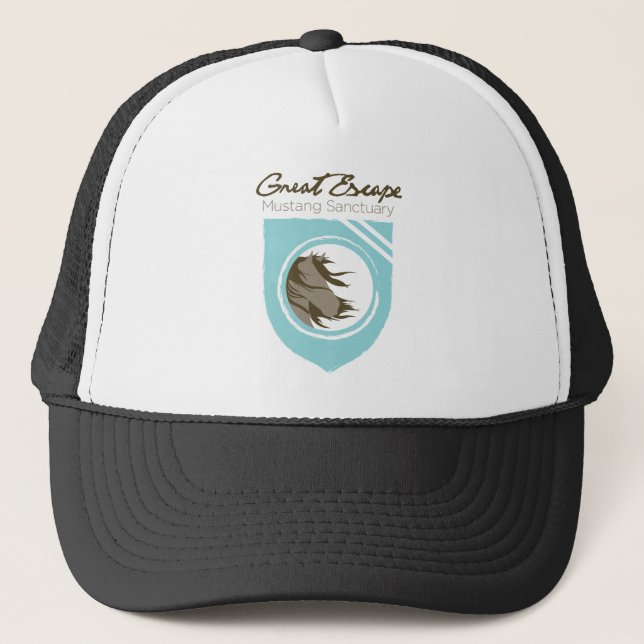 Great Escape Mustang Sanctuary Full Logo Trucker C Hat (Front)