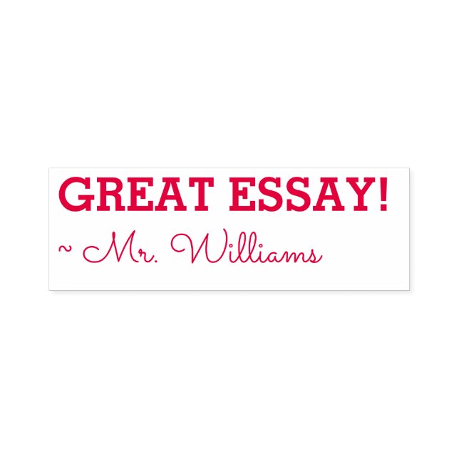 "GREAT ESSAY!" Grading Rubber Stamp (Design)