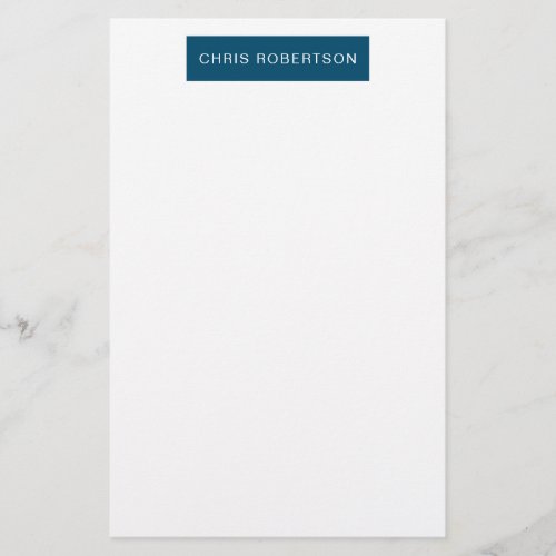 Great Excellent Your Name Ocean Blue White Custom Stationery