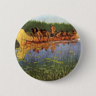 Great Explorers by Remington, Vintage Pioneers Pinback Button