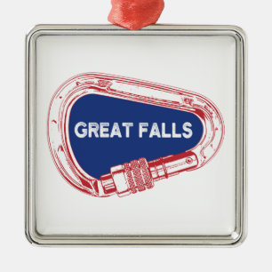 Great Falls Climbing Carabiner Metal Ornament