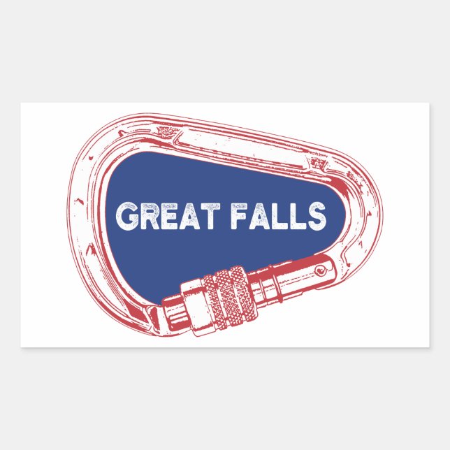 Great Falls Climbing Carabiner Rectangular Sticker (Front)