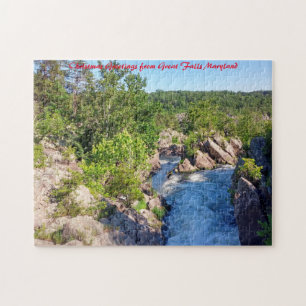 Great Falls Maryland. Christmas Greetings Jigsaw Puzzle