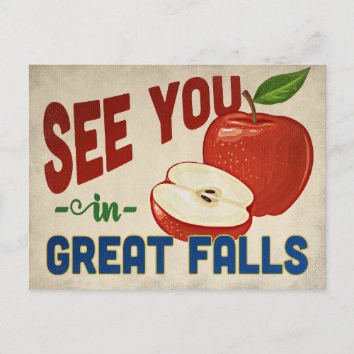 Great Falls Montana Apple _ Vintage Travel Postcard