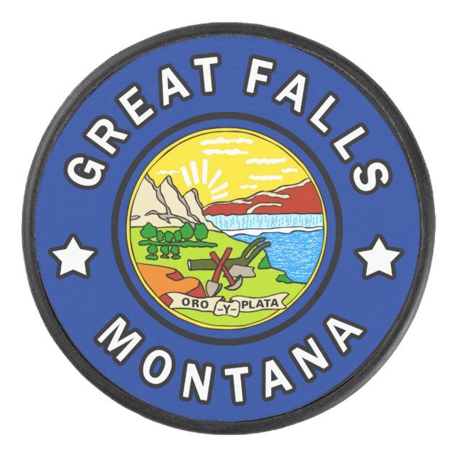 Great Falls Montana Hockey Puck (Front)