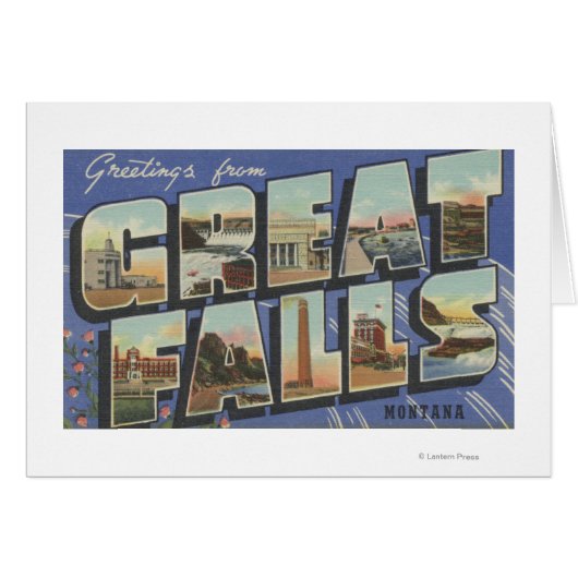 Great Falls, Montana - Large Letter Scenes 2 Cards (Front Horizontal)