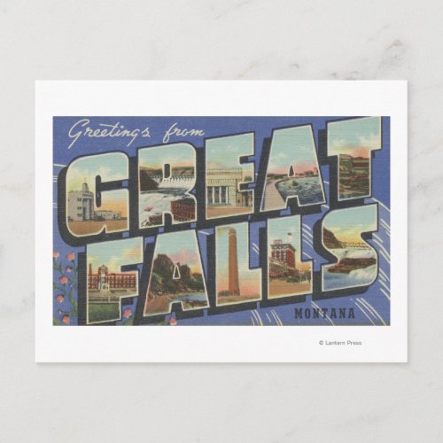 Great Falls Montana _ Large Letter Scenes 2 Postcard