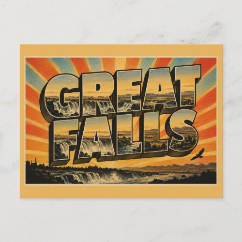Great Falls Montana Missouri River Prairie Spring Postcard