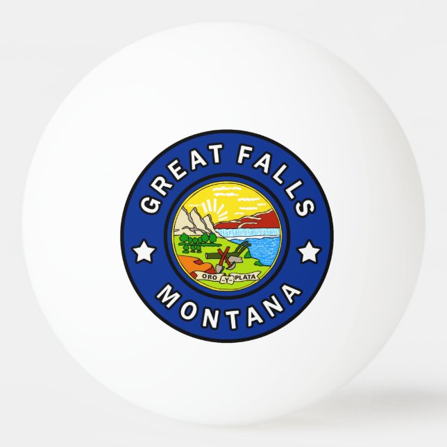 Great Falls Montana Ping-Pong Ball (Front)