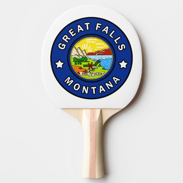 Great Falls Montana Ping-Pong Paddle (Front)