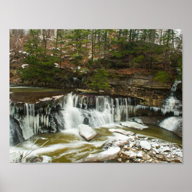 Great Falls of Tinker Creek in Winter, Ohio Poster (Front)
