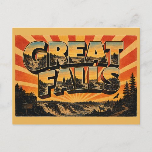 Great Falls Park VA Waterfall Gorge Forest Art Postcard