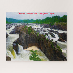 Great Falls Virginia.Christmas Greetings Jigsaw Puzzle