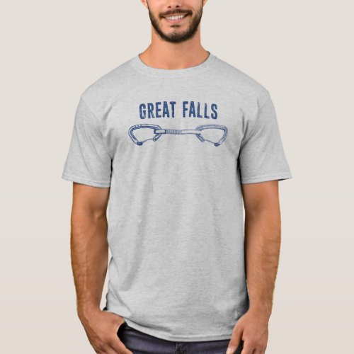 Great Falls Virginia Rock Climbing Quickdraw T_Shirt