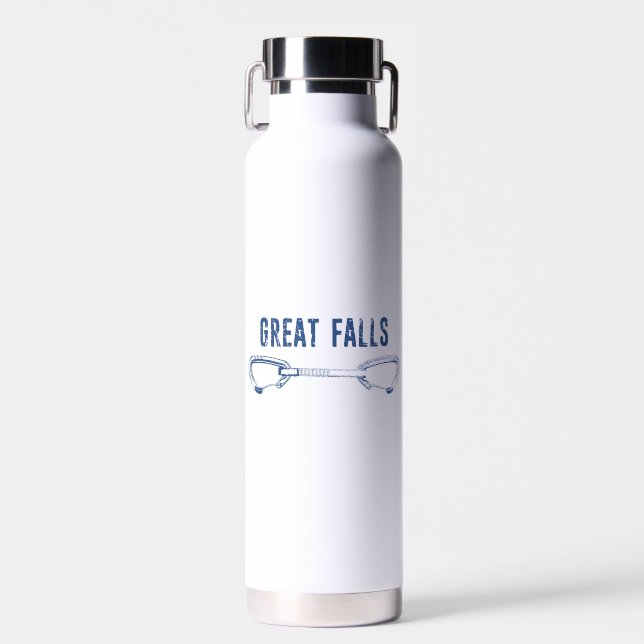 Great Falls Virginia Rock Climbing Quickdraw Water Bottle (Front)