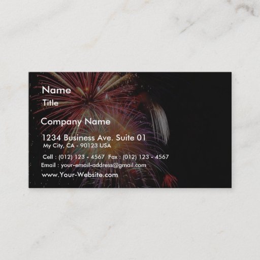 Customizable Great Fireworks Night Business Card Template