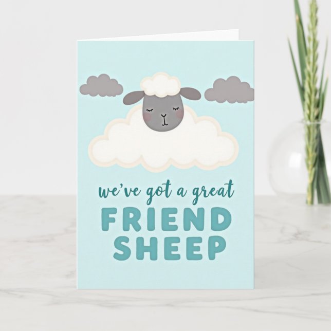 Great Friend Sheep Pun Card (Front)