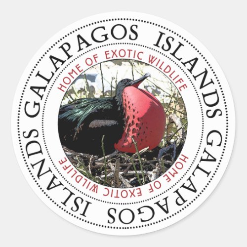 Great Frigate Bird Galapagos Islands Classic Round Sticker