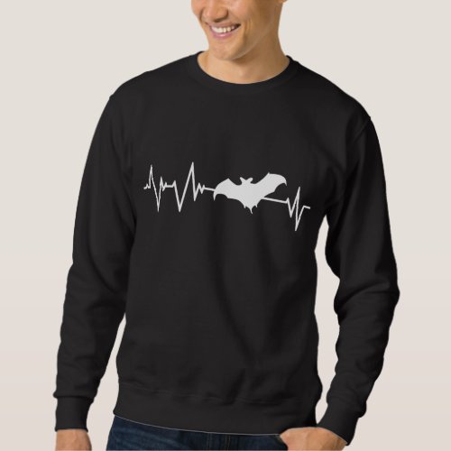 Great Fruit Bat Heartbeat Design Animal Lover Sweatshirt