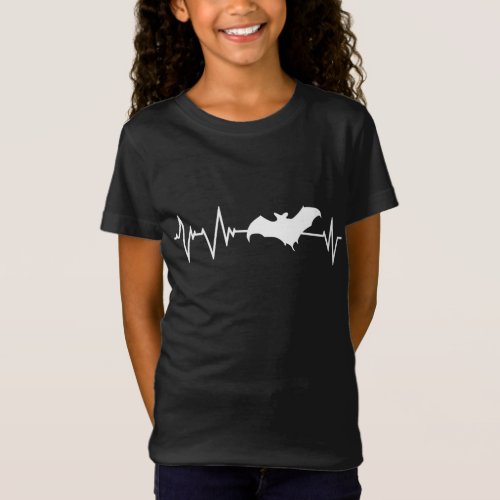Great Fruit Bat Heartbeat Design Animal Lover T_Shirt