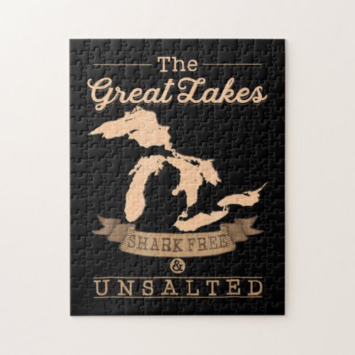 Great Gakes Shark Free Unsalted  Michigan Gift Jigsaw Puzzle