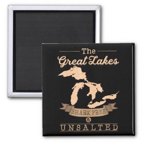 Great Gakes Shark Free Unsalted  Michigan Gift Magnet