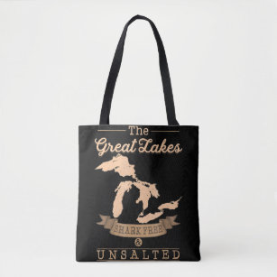 Great Gakes Shark Free Unsalted  Michigan Gift Tote Bag