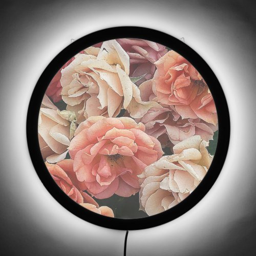 great garden roses soft peach  LED sign