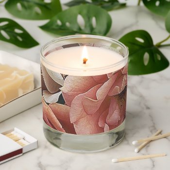 Great Garden Roses  Soft Peach Scented Candle by MehrFarbeImLeben at Zazzle