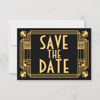 Great Gatsby 1920s Art Deco Wedding Save The Date by Truly_Uniquely at Zazzle