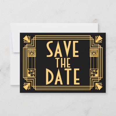 Great Gatsby 1920s Art Deco Wedding Save the Date