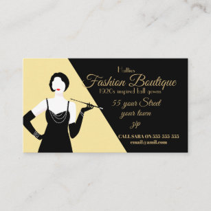 Great Gatsby 1920s Flapper boutique fashion shop Business Card