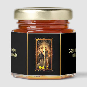 Great gatsby 1920's flapper girls movie poster honey jar favors