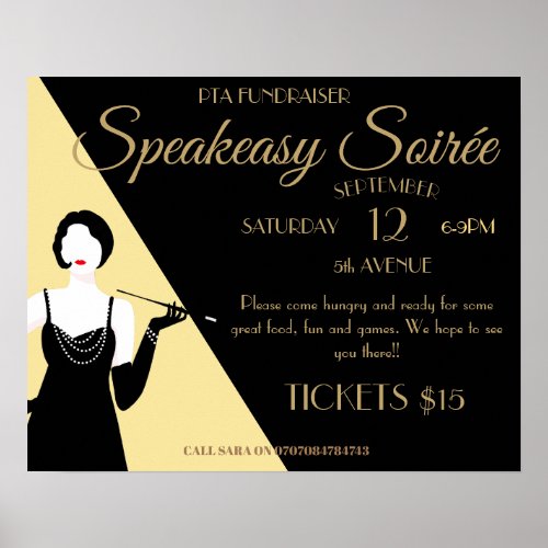 Great Gatsby 1920s Flapper Party promo poster