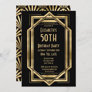 Great Gatsby 50th birthday invitations