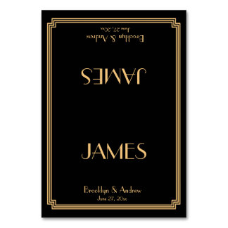 Great Gatsby Art Deco Black Wedding Place Cards