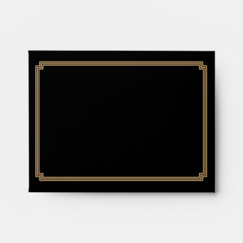 Great Gatsby Art Deco Black Wedding RSVP Envelopes