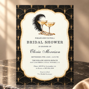 Great Gatsby Art Deco Bridal Shower Invitation