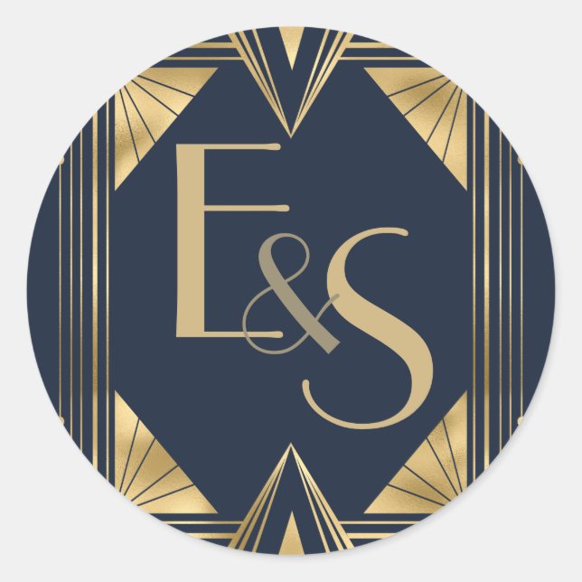 Great Gatsby art deco elegant wedding Sticker (Front)