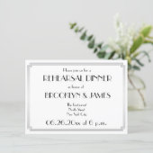 Great Gatsby Art Deco Silver Rehearsal Invitations (Standing Front)