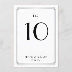 Great Gatsby Art Deco Silver Table Numbers