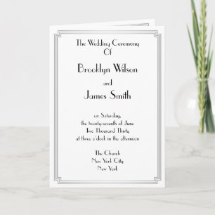 Great Gatsby Art Deco Silver Wedding Programs