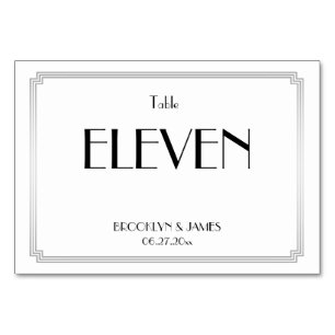 Great Gatsby Art Deco Silver Wedding Table Numbers