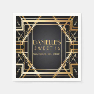 Great Gatsby Art Deco Sweet 16 Personalized Napkin