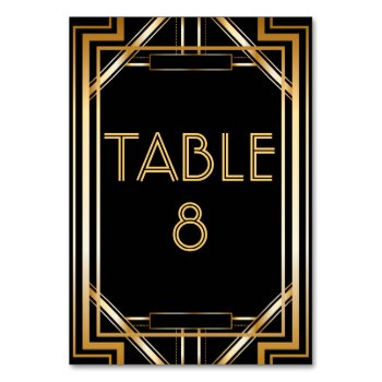 Great Gatsby Art Deco Table Number Cards by PurplePaperInvites at Zazzle