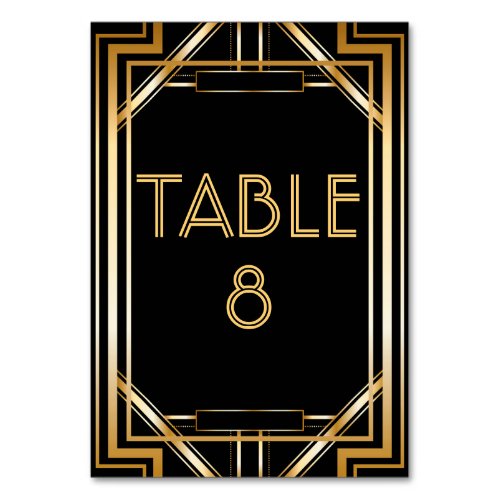 Great Gatsby Art Deco Table Number Cards