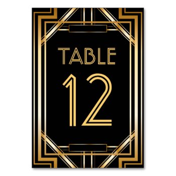 Great Gatsby Art Deco Table Number Cards by PurplePaperInvites at Zazzle