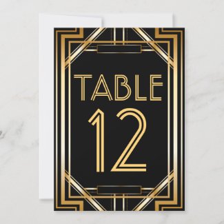 Great Gatsby Art Deco Table Number Cards