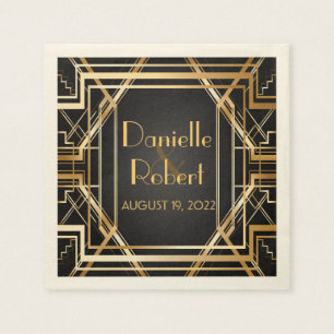 Great Gatsby Art Deco Wedding Personalized Napkin